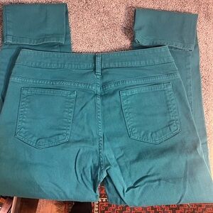 Garnet Hill Teal Straight Leg Jeans